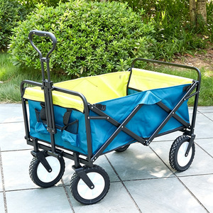 <b>Foldable</b> Outdoor Camping <b>Cart</b> 8-Inch Four-Wheel Adjustable Handle 80Kg Load Capacity Storage Use - Product Image 1