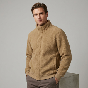 mens <b>sherpa</b> pullover hoodie with 500gsm fleece <b>fabric</b> private label service for independent retailers - Product Image 1
