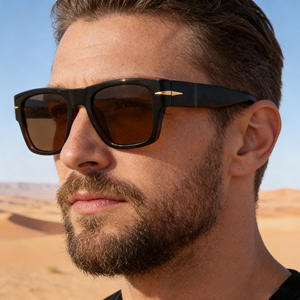 Gafas de Sol Retro Estilo David para Hombre, Montura Cuadrada, Protección UV400, Color Marrón, Diseño Moderno - Product Image 3