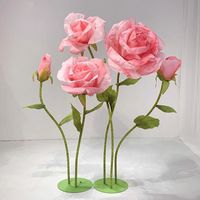 Riesige Stehende Realistische Papierblumen Rote Rosa Rosen Hochzeit Weihnachten Heim Party Dekoration Bestseller