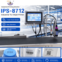 Impresora de Fecha de Caducidad Continua IPS-8712 TIJ, Máquina de Codificación por Inyección de Tinta de Secado Rápido, Pantalla Táctil de 7 Pulgadas, Número de Lote, Caja de Cables