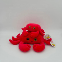 Poupée de crabe rouge en peluche d'animaux de mer