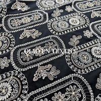 Tissu en velours tricoté de haute qualité pour robes féminines, broderie complexe, paillettes, extensible, respirant, tissu pour vêtements