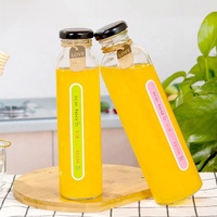 Offres Spéciales 250ml 310ml 350ml 500ml rond transparent lait café boisson bouteilles de jus en verre vides personnalisées