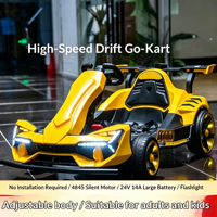 Nouveau kart à pédales électrique extra-large pour enfants et adultes, avec télécommande extensible et double propulsion