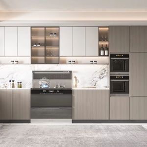 Cuisine italienne haut de gamme sur mesure, armoires de cuisine de luxe, modernes, entièrement peintes en blanc, en stratifié, en kit, porte personnalisée - Product Image 1
