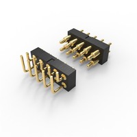 Connecteur à broches à ressort plaqué or pour montage sur carte PCB, types vertical et à angle droit, pour signal et alimentation