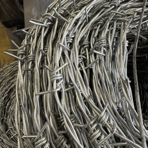 รั้วเหล็กชุบสังกะสีแบบจุ่มร้อน <span class=keywords><strong>ลวดหนาม</strong></span>แบบคอนเสิร์ตินา รั้วป้องกันความปลอดภัย แบบม้วน 2 จุด สายการผลิต 2 เส้น 500 เมตร ขนาด 2 มม. รั้วเคลือบ 1.6 - Product Image 4