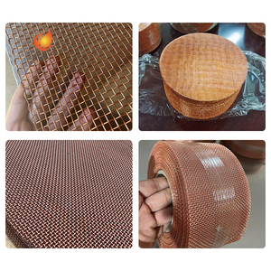 Maille métallique en cuivre rouge, écran métallique, vente en usine, tissu en maille <span class=keywords><strong>de</strong></span> cuivre pur, panneau tricoté - Product Image 5