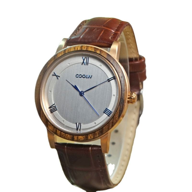 Japan Quartz Wristwatch Leather Band for Men High Quality Natural ECO-friendly Wood Engraving Logo Watch