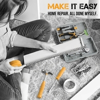 Kit d'outils de base pour la maison, mini boîte à outils OEM en acier au carbone, étui rigide, outils à main, garantie de 3 ans, réparation à domicile, entretien au bureau