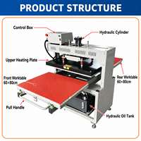 Nouvelle presse à chaud hydraulique semi-automatique à double station pour la production de transfert thermique grand format sur textiles et étiquettes