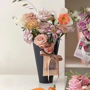 New Design Flower Arrangement Box Mother's Day Bouquet Packaging Pink Cone Flower Box for Flower DIY