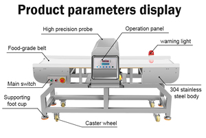 Yüksek doğruluk endüstriyel <span class=keywords><strong>Metal</strong></span> dedektörü gıda emniyet kemeri konveyör yüksek hassasiyet otomatik dokunmatik ekran alüminyum folyo - Product Image 4