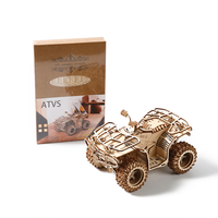 Puzzle 3D en bois DIY en gros, VTT à quatre roues, modèles artisanaux de quads tout-terrain en bois 3D pour adultes