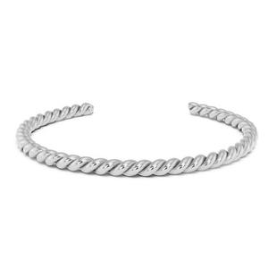 LUCKYJIU joyería personalizada impermeable deslustre libre hipoalergénico 18K chapado en oro de acero inoxidable trenzado brazalete abierto - Product Image 2