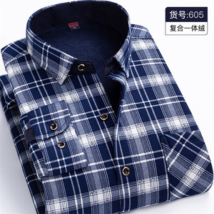 <span class=keywords><strong>Chemise</strong></span> <span class=keywords><strong>Chaude</strong></span> à Carreaux <span class=keywords><strong>pour</strong></span> <span class=keywords><strong>Homme</strong></span> en Polaire Épaisse, Manches Longues, Automne et Hiver - Product Image 1