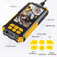 Caméra d'inspection P50 avec écran 4,5 pouces, câble 2m, double objectif 8mm, 1080P, 9 LED, caméra serpent IP67, endoscope pour inspection de canalisations