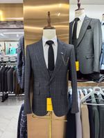 Costume Homme Élégant à Carreaux pour Mariage et Cérémonie – Veste, Gilet et Pantalon pour Automne et Hiver – Idéal pour Affaires et Garçons d'Honneur