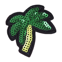 Patchs brodés à paillettes sur le thème de l'océan, méduse, cactus, appliques thermocollantes pour la décoration de mode