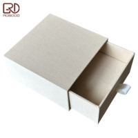 ROGOOD Boîte à bijoux en papier texturé beige de qualité supérieure avec insert beige assorti pour collier, boucles d'oreilles, bague, bracelet P2223