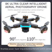 Drone P9 4K avec caméra haute définition 90 °   Quadricoptère RC à objectif réglable avec évitement intelligent des obstacles pour photographie aérienne