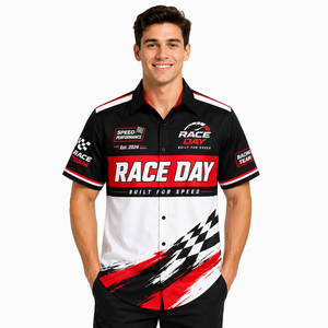 Chemise d'équipe de course personnalisée avec nom et logo, uniforme de travail pour équipe de box, vêtement de sport à boutons - Product Image 3
