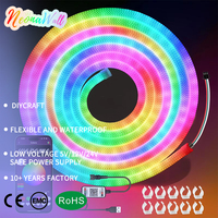 Neonawall Vente en gros de bande lumineuse LED tressée en silicone 360°, 10 mm, bande néon, 5 V USB, commande par application/télécommande, IP65, dimmable