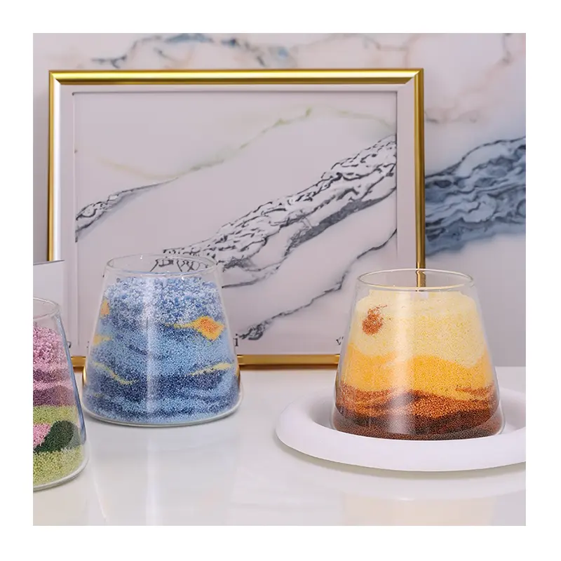 Groothandel Ambachtelijke Kaarsen Maken Kit Geparfumeerde Wax Zand Kunst In Glazen Beker Voor Ouder-Kind-Diy-Time