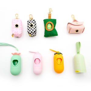 Özel baskı ve Logo köpek kaka torbası tutucu köpek Pet atık torbası kutusu deri silikon Poop çanta taşıyıcı metal donanım ile - Product Image 1