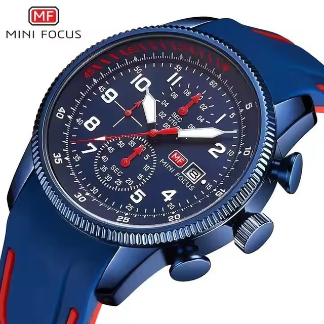 MINI FOCUS MF0379G Men Fashion Wrist Watch Sports Chronograph Waterproof Luminous Multifunction Clock Quartz Watches