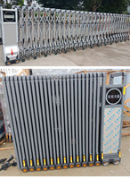 Porte rétractable automatique en acier inoxydable Porte de sécurité pliante d'usine d'école Barrière de trafic