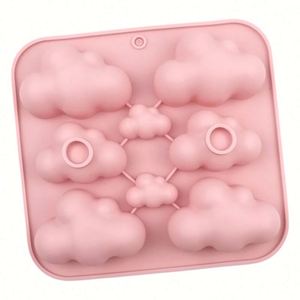Moule en silicone écologique personnalisé avec logo, 8 cavités, formes de nuages grands et petits, pour bougies, savons, gâteaux, poudings, résine, OEM/ODM - Product Image 3