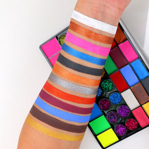 Profesional 42 colores cara <span class=keywords><strong>pintura</strong></span> brillo kit paleta neón UV cuerpo <span class=keywords><strong>pintura</strong></span> conjunto brillo luz oscura para niños brillo cara <span class=keywords><strong>pintura</strong></span> - Product Image 2