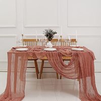 Chemin de table rouge brique 10 pieds Chemin de table en gaze rustique 120 pouces Nappe bohème pour mariage