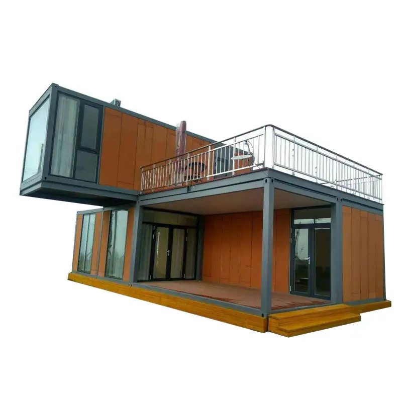 Modular Shipping Portable Container Houses 2 Bedrooms Container Flat Pack Assemble Shop Container Modern Sandwich Panel Door WH