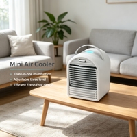 Mini-refroidisseur d'air portable électrique DC à économie d'énergie, ventilateur humidificateur à glaçons avec réservoir d'eau de 700 ml pour maison et hôtel