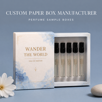 Boîte cadeau en carton rigide avec tiroir coulissant personnalisé pour flacon de parfum, insert en papier, logo personnalisé pour échantillon de parfum