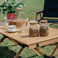 Nouvelle arrivée : table pliante en bois de hêtre massif, stable, pour le glamping et les pique-niques en plein air