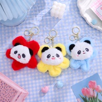 Mignon Porte-clés Pendentif Sac à Dos Figurine en Peluche Panda Tournesol Dessin Animé, Décoration, Petit Cadeau, Vente en Gros