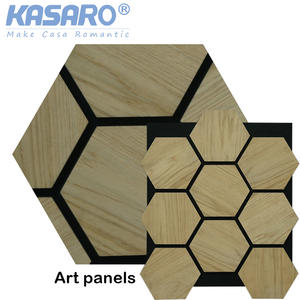 Pour KASARO Factory Direct 3D Art hexagone acoustique MDF Akupanel superbe conception de lattes de <span class=keywords><strong>bois</strong></span> pour la rénovation de la salle de conférence moderne - Product Image 1