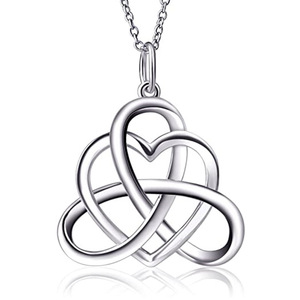 Collana con ciondolo a cuore con nodo cinese per donna, catena a clavicola con ciondolo triangolare, gioielli alla moda - Product Image 1