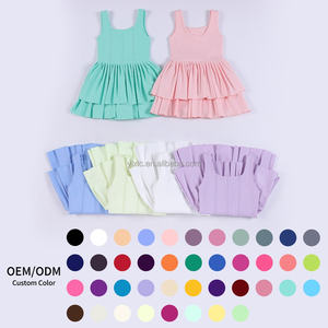 Robe sans manches à double couche pour petite fille avec short intégré, haute élasticité, anti-exposition, tenue de danse d'entraînement - Product Image 5