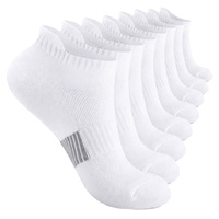 Chaussettes basses unisexes pour hommes et femmes, respirantes, antidérapantes, en coton tricoté, ODM, 8 paires, chaussettes de sport blanches pour la course à pied