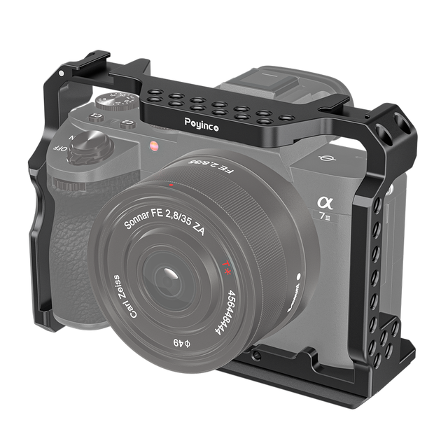 Aluminum Alloy Camera Cage for Sony A7RIII/A7RII/A7III/A7II/A7SII Camera Rig Accessories with Cold Shoe Mount