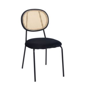 Silla <span class=keywords><strong>de</strong></span> Comedor Contemporánea Tapizada <span class=keywords><strong>en</strong></span> Terciopelo con Estructura <span class=keywords><strong>de</strong></span> Metal Negro y Relleno <span class=keywords><strong>de</strong></span> Espuma Viscoelástica para Sala <span class=keywords><strong>de</strong></span> Estar, Oficina <span class=keywords><strong>en</strong></span> Casa, Dormitorio - Product Image 1