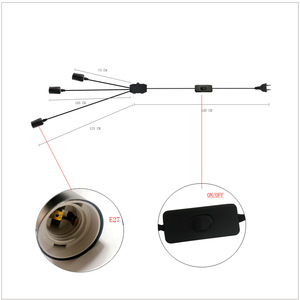 Portable Corded Pendant Light 3 Head <b>E26</b> LED Black Switch Control For Cafe Restaurant - Product Image 2
