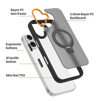 Usine en gros étui de protection pour iPhone 15 Pro 16 Pro Max 17 Pro grand anneau magnétique sensation de peau antichoc étui de téléphone portable