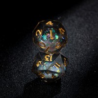 Dés polyédriques faits main remplis de paillettes, dés de luxe pour D&D, jeu de dés pour MTG, jeux de société et collectionneurs de jeux de rôle