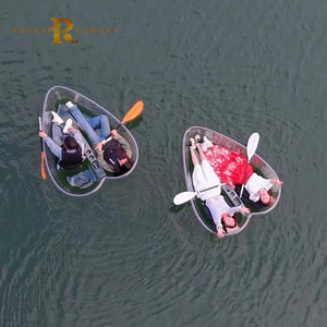Kayak transparent en polycarbonate thermoformé en forme de cœur, double siège pour couples, touristes, équipement de jeux aquatiques, kayak transparent - Product Image 1